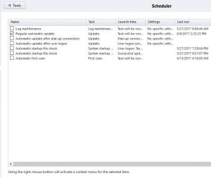 scheduler یا تنظیمات زمانبند آنتی ویروس ESET SMART 8